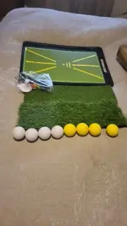 Clearance- Golf Hitting Mat 4 in 1 Practice Indoor Outdoor Striking Mat- 8 Balls