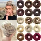 Hairband Donut Chignon Straight Scrunchie Rubber Band Brown Blonde Hair Bun
