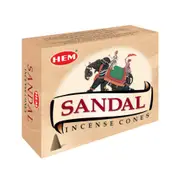 HEM - Sandal - 120 Incense Cones - Bulk Box - Indian Dhoops