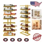 Versatile 8 Tier Wall Mount Wine Rack - Stylish Gold Organizer for Any Setting