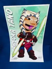 Lilo AhsokaTano Star Wars SIGNED Art Print by Jonathan Hallett dd