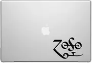 Zeppelin Band Rune Page Zoso Car Tablet Art - Black Vinyl Decal for 13" MacBook