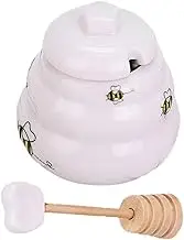 LIFKOME Ceramic Seasoning Bottle Set Honey Pot Lid Bee Kitchen Decor Honey Pouring Pot