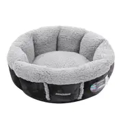 Paws & Claws Primo Plush 50cm Pet Snuggler Bed Dog/Puppy Round Grey/Charcoal