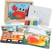Hellery 2 in 1 Water and Sand Art Painting Kit 8 Sand Bottles DIY Crafts Educational for Holiday