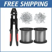 Durable 656ft Wire Rope Crimp Kit with Heavy-Duty Crimper & Multiple Accessories