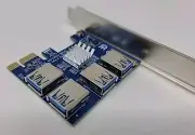 Ubit 1 to 4 PCI-E Riser Extender 4 in 1 Adapter Board USB3.0 Ethereum Mining