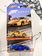 Hot Wheels FORZA Porsche 911 GT3 & FORZA '94 Bugatti EB110 SS Diecast Cars