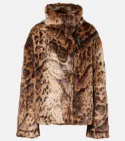 [Jacquemus] Jacquemus Fernando leopard-print faux fur jacket UK 16 brown