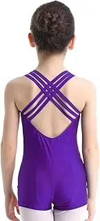 [TiaoBug] Little Girls Sleeveless Strap Back Ballet Dance Gymnastics Unitards Leotard Jumpsuit