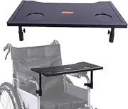 Detachable Wheelchair Tray Table with Cup Holder, Removable Wheelchair Lap Trays, Portable Wheelchairs Dinner Table for Eating Reading Resting, Fits Wheelchair Arms of 16" - 20"