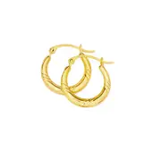 9ct Gold Striped Creole Earrings
