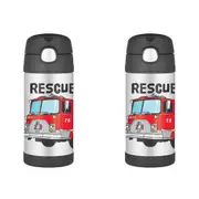 2x Thermos Funtainer Stainless Steel 355ml Insulated Drink Bottle Tumbler Fire
