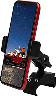 Nilkatss Upgraded Aluminum Alloy Phone Mount for Jeep Wrangler 2018-2023 JL JLU 4xe & 2020-23 Gladiator JT, Wrangler Phone Holder Fits All 4.7" to 6.8" Smart Device, Camera Button Friendly