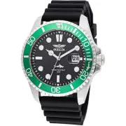 Invicta Men's Watch Pro Diver Quartz Silver Tone Case Black Silicone Strap 47166