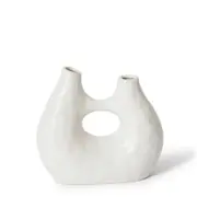 E Style Hamilton 22cm Ceramic Plant/Flower Vase Tabletop Home Decor White