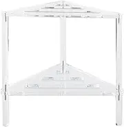 Clear Shower Stool - Acrylic Corner Shower Stool | Transparent | Waterproof Shower Caddies Acrylic Double-Tier Stool | Stable Heavy Duty Bathing Chairs Storage Shelf for Bathroom