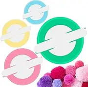 HAIKING Pom Pom Machine Tool Set, 4 Pcs Pom Pom Makers for DIY Knitting Craft, Fluff Ball Weave (4 Sizes)