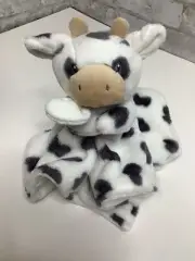 Carters White Gray Spotted Holstein Cow Baby Security Blanket Plush Lovey Nunu