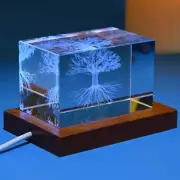 3D Tree of Life Crystal Cube Decorative Night Light