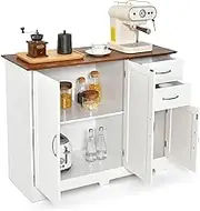 Giantex Kitchen Buffet Cabinet, Modern Storage Cabinet with with 2-Door and 2 Drawers, Adjustable Shelf, Buffet Sideboard Storage Credenza for Dining Room, White