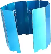 BCOATH 10pcs Portable Camping Stove Windscreen Aluminum Alloy Wind Shield for Outdoor Cooking Fuel Saving Accessory Efficient Heat Utilization Silver Blue Color