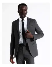 [Blaq] Tailored Birdseye Suit Jacket in Charcoal