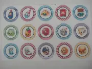 15 Shopkins buttons flat back or pin badge cabochons embellishments magnet