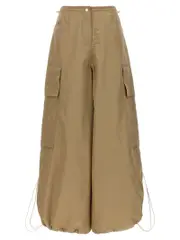 [Palm Angels] Palm Angels-Parachute Pantaloni Beige-Donna 40IT Beige
