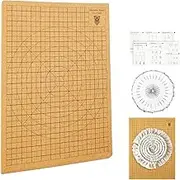 Macrame Board with Grids,12x16inch Double Sided Cork Board Reusable Macrame Project Board with 30 T Pins DIY Braiding Craft Board Braided Fixing Plate for Braiding Bracelet DIY Knotting