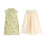 Spring Chinese Style Dress Set for Girls Long Dress Children Republic of China