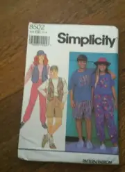 Sewing Pattern #8502 Children's Size BB (12-14) Simplicity