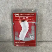 McDavid Hex White Leg Sleeves With Protective Pads Pair 2 Unisex Size Small (S)