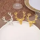 6PCS Elk Head Napkin Holder Napkin Buckle Table Decoration Christmas Napkin Ring