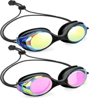 Kids Swim Goggles with Bungee Strap No Leaking anti Fog Toddler Goggles with Qui