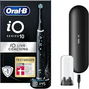 Oral-B iO Series 10 Electric Toothbrush, 7 Cleaning Modes for Dental Care, iOSense, Magnetic Technology & 3D Analysis, Colour Display & Charging Travel Case, Designed by Braun, Cosmic Black