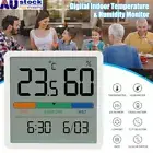 Digital LCD Thermometer Hygrometer Humidity Meter Monitor Clock Office Decor