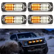 4x 20 LEDS Strobe Light Bar Car Truck Flashing Warning Hazard Beacon Amber White