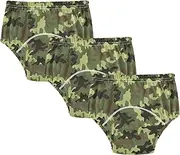 Caihoyu Baby Toilet Training Pants Leakproof Nighttime Training Pants Underwear Briefs for Infant 2T Green Camouflage Texture Illustrations