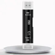 5 in 1 USB 2.0 Type C / USB Female / Micro USB TF Memory Card Reader OTG Adapter