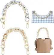 [PH PandaHall] PandaHall 2 Strands Acrylic Bag Chain 30.8cm/12" Short Bag Handle Decorative Bag Chain Chunky Purse Strap Extender Bag Strap Replacement with Swivelr Clasp for Underarm Bag Clutch Handbag Tote