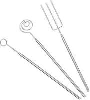 Mikinona 3Pcs Stainless Steel Chocolate Dipping Forks Set Ergonomic Kitchen Tools for Fondue Candy Making and Dessert Decorating Easy to Clean Bakeware