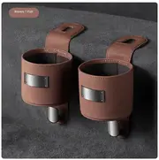 Car Hook Storage Box Seat Back Milk Bottle Beverage Cup Holder Suede Rear Storage Car Storage Box Hook Brown 2pcs