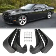 4PCS Wearing Mud Flaps Mudguards Splash Guards Black For Dodge Challenger 08- 21