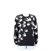 在飛比找Yahoo奇摩購物中心優惠-MCQ 燕子印花黑色長袖棉質運動衫 大學T(女款)