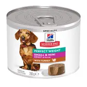 Hill's Science Diet Perfect Weight Small & Mini with Turkey Canned Dog Food - 200g