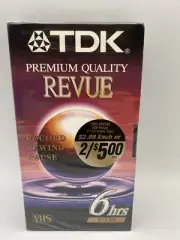TDK Blank VHS Tape T-120 6hrs. Revue Premium Quality NEW VCR Tape Media Sealed