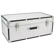 White Footlocker Trunk Storage Chest Travel Luggage College Dorm Organizer Box