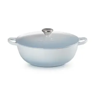 【Le Creuset】琺瑯鑄鐵媽咪鍋26cm(加勒比海藍/雪紡粉/海岸藍/水晶紫/藍鈴紫)