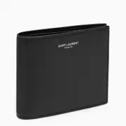 [Saint Laurent] Black leather bi-fold wallet One size Black
